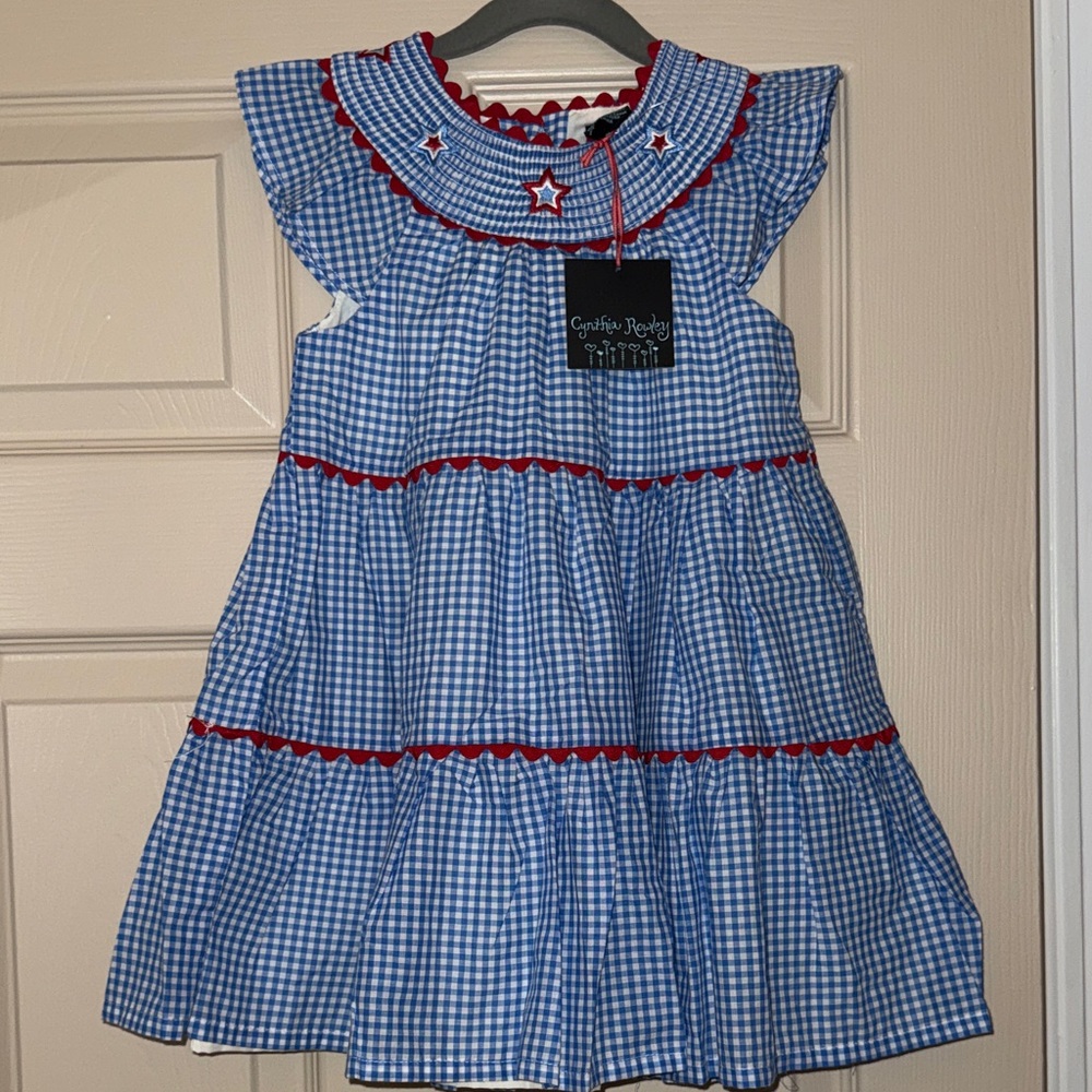 Cynthia Rowley Blue and Red Checkered Kids Dress